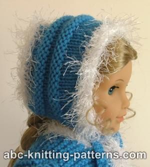 Faux Fur Trimmed Hat for American Girl Doll