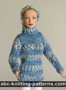 Fair Isle Sweater and Headband for Fashion 16 inch Dolls by Robert Tonner