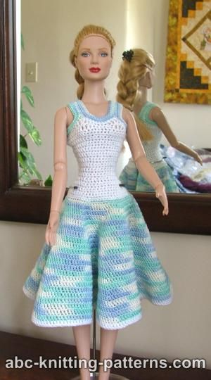 Crochet Summer Dress  for Fashion 16 inch Dolls by Robert Tonner