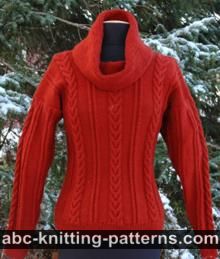 Cowl Neck Sweater with Cables
