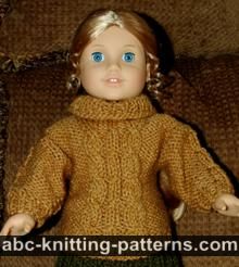 American Girl Doll Cable Aran Sweater