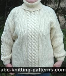 Aran Sweater with Turtleneck Collar