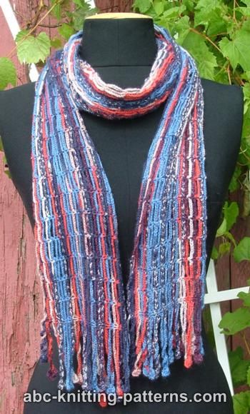 Waterfall Crochet Chain Scarf with Fringe