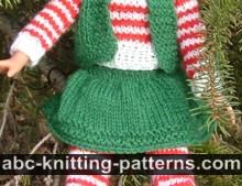 Santa's Elf Outfit for 14 inch Dolls: Skirt