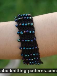 Rainbow of Dusk Beaded Crochet Bracelet