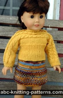 American Girl Doll Cuff-to-Cuff Cable Sweater