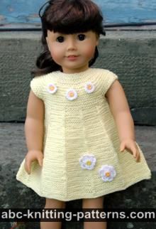 American Girl Doll Garter Stitch Summer Dress