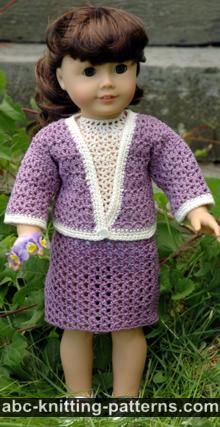 American Girl Doll Crochet English Garden Suit (Skirt and Cardigan)