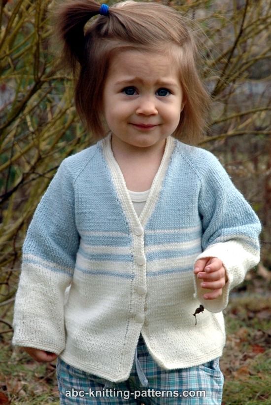 ABC Knitting Patterns Easy Stripes Seamless Child Cardigan
