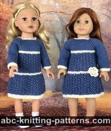 Blue Porcelain Lace Dress for 18-inch Dolls