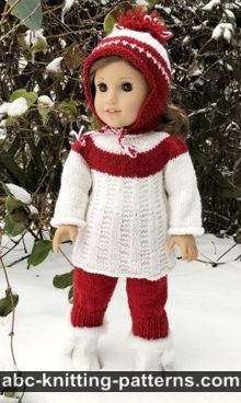 American Girl Doll Red and White Tunic