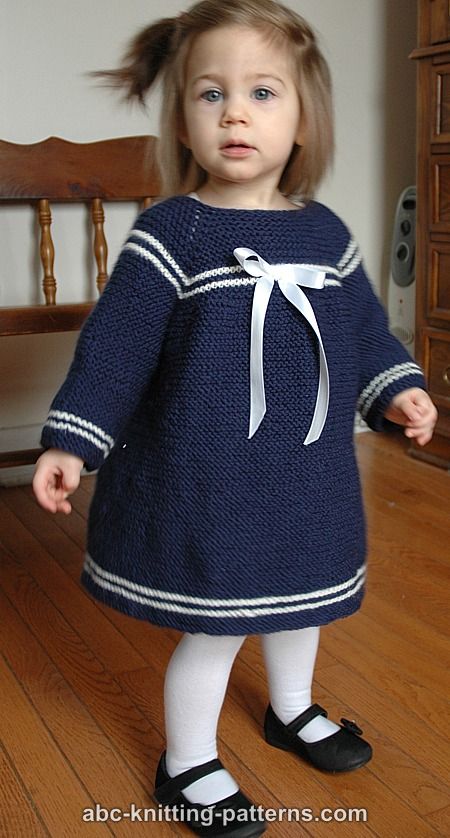 ABC Knitting Patterns - Child's Easy Sailor Dress