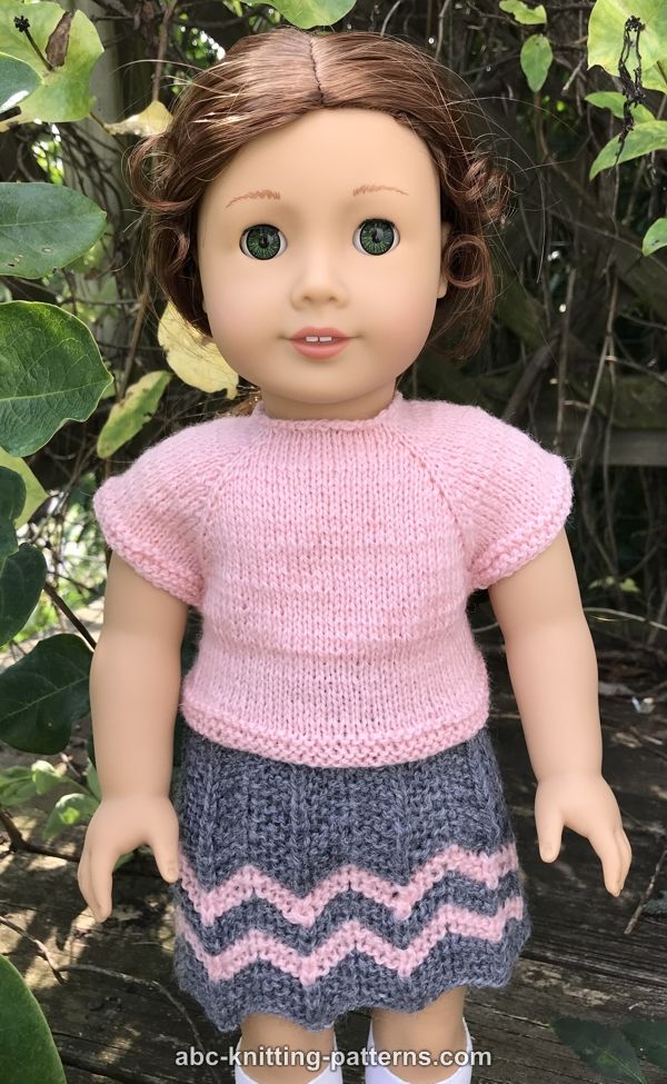 ABC Knitting Patterns - American Girl Doll Knitted Top