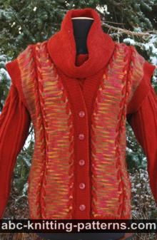 Autumn Cabled Vest from Hand-Dyed Yarn