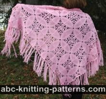 Pink Square Motif Shawl