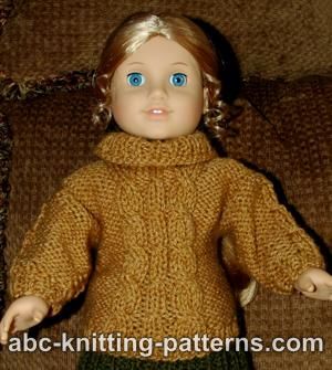 Cable Aran Sweater for 18-inch Doll