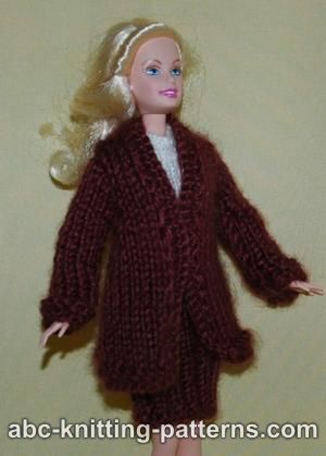 ABC Knitting Patterns - Barbie Elegant 2-Piece Suit (Long Coat and Skirt)