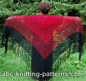 Flame and Ember Shawl