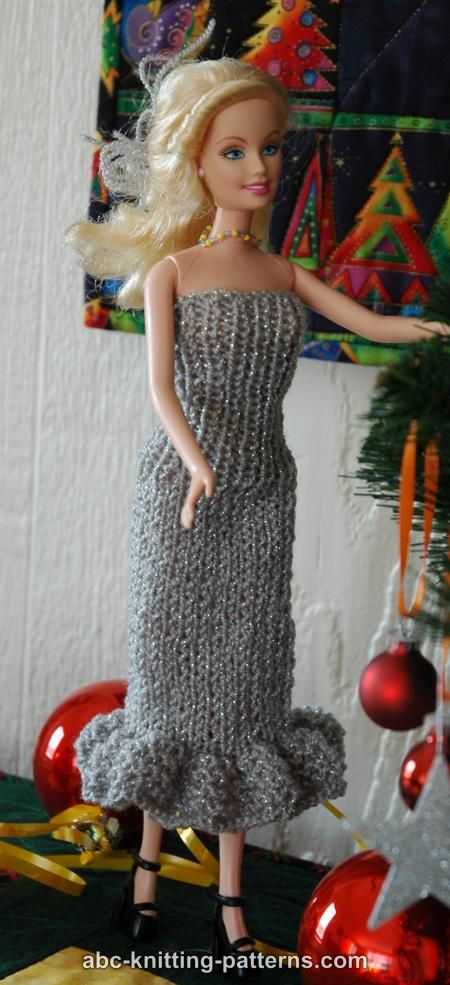 Abc Knitting Patterns Barbie Doll Evening Dress