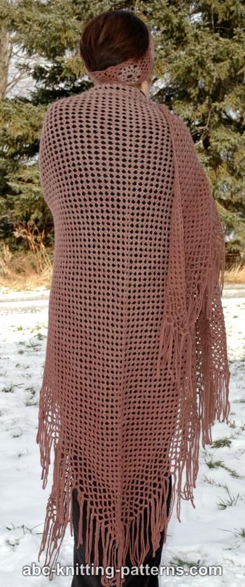 Abc Knitting Patterns Gradient Color Shawl With Crochet Fringe