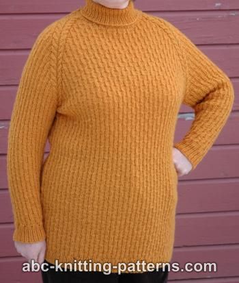 Raglan Sleeve Sweater with Turtleneck Collar 