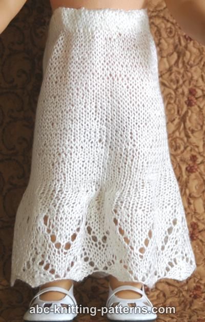 ABC Knitting Patterns - American Girl Doll Petticoat (Underskirt)