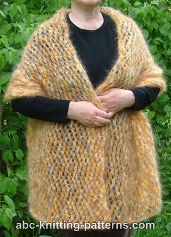 Abc Knitting Patterns Cozy Mohair Wrap