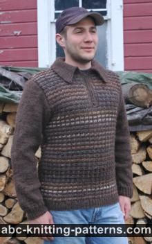 Noro Yarn Men Zipper Sweater