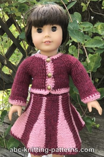 American Girl Doll Suit with Godet Skirt