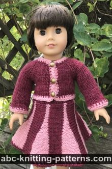 American Girl Doll Suit with Godet Skirt