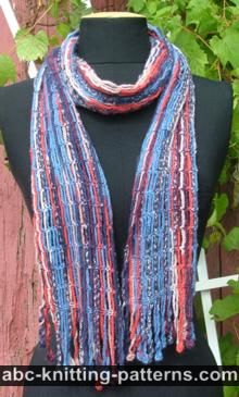 Waterfall Crochet Chain Scarf with Fringe