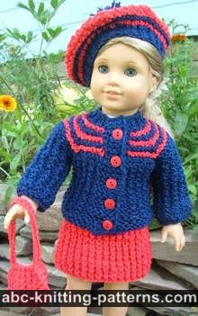 American Girl Doll Vintage Outfit (Cardigan and Skirt)