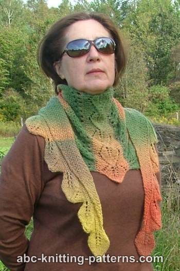 Autumn Leaves Small Triangular Shawl (Baktus)