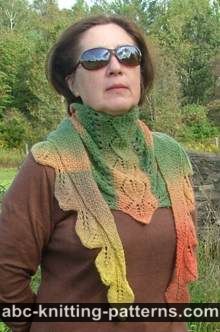 Autumn Leaves Small Triangular Shawl (Baktus)