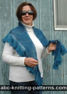 Blue Dreams Small Ruffle Shawl 