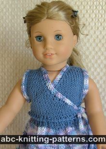 American Girl Doll Sleeveless Wrap Top with Applied I-Cord