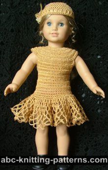 Cocktail Dress with Beads for 18-inch Doll