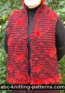 Garter Stitch Scarf with Fun Fur Polka Dots