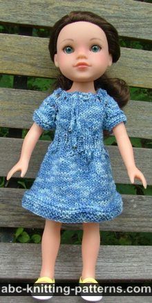 ABC Knitting Patterns - American Girl Doll Drawstring Raglan 