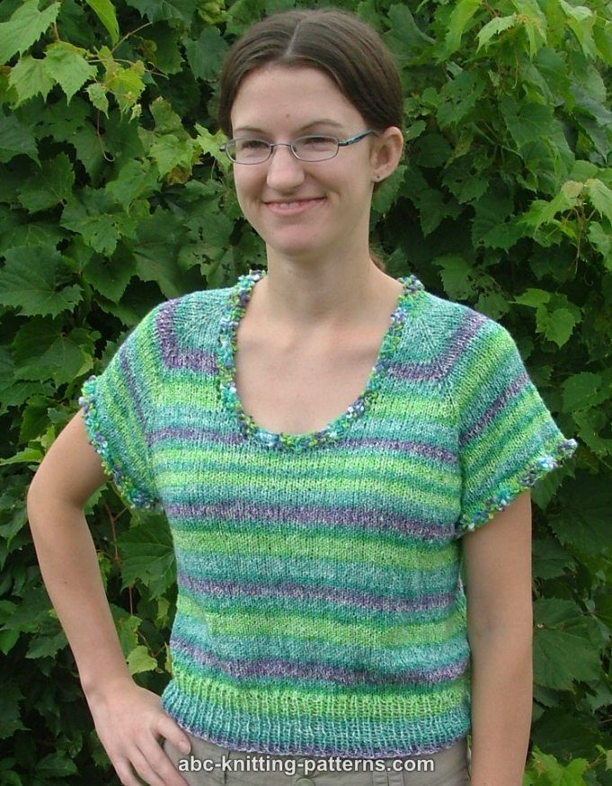 ABC Knitting Patterns - One-Skein Summer Top-Down Top