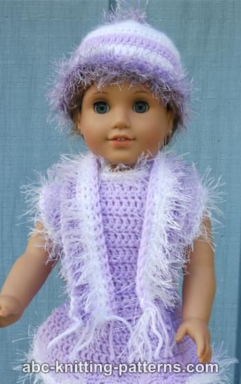 Fun Fur Hat and Scarf for 18-inch Doll