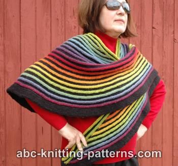 Rainbow Striped Shawl