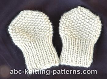 Abc Knitting Patterns Seed Stitch Baby Mittens