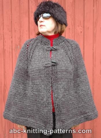 Short hooded cape with slits Sewing Pattern Beginner