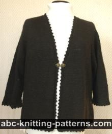 Basic Knitted Cardigan with Crochet Finish