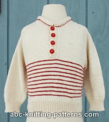 Raglan Cotton Baby Sweater with Stripes