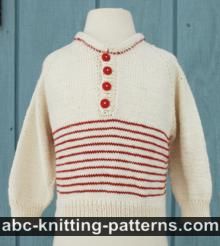 Raglan Cotton Baby Sweater with Stripes
