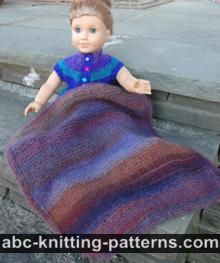 Easy Garter Stitch Blanket with Applied I-cord for a Doll