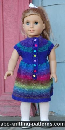 Round Yoke Dress for 18-inch Doll