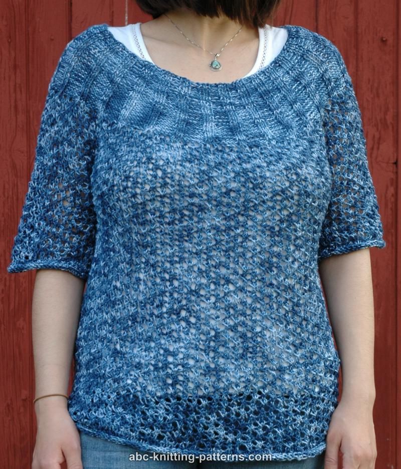 ABC Knitting Patterns - Cool Breezes Summer Lace Sweater